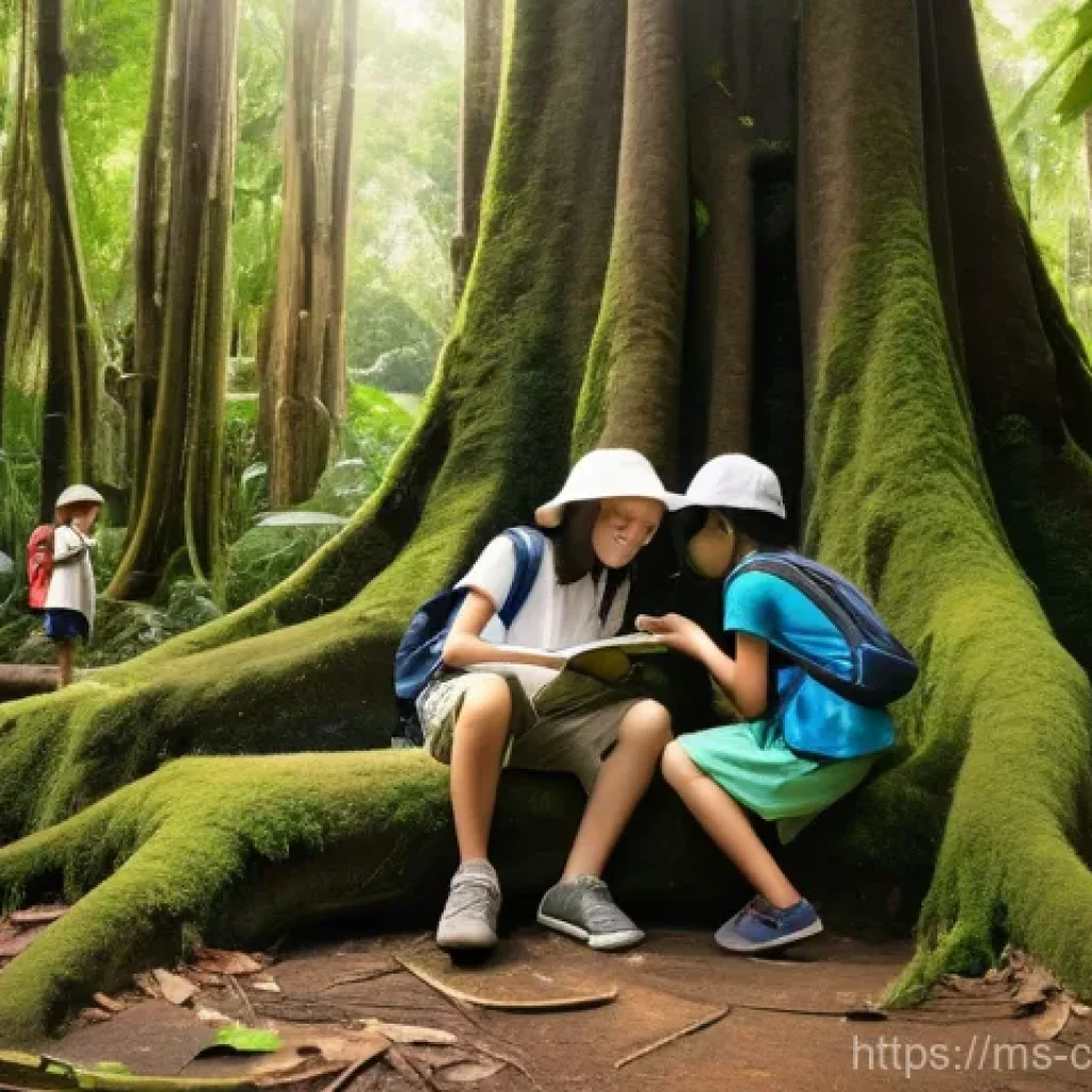 숲교육과 사회적 연대 - **Prompt 1: "Young Malaysian environmentalists exploring a lush tropical rainforest.** A diverse gro...