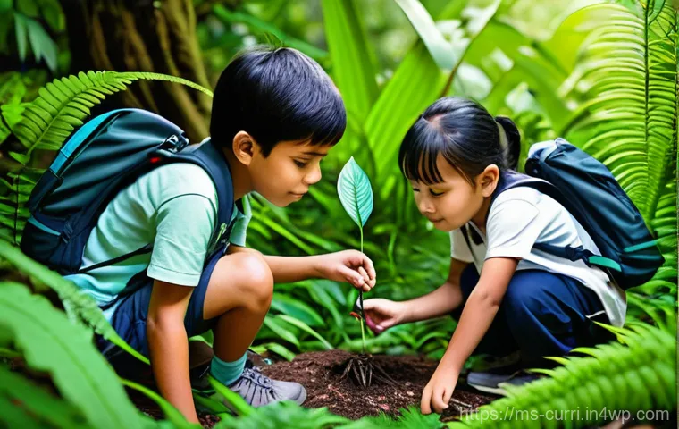 숲교육에서의 프로젝트 기반 학습 - **Prompt 1: Children Discovering Nature's Wonders**
"A group of diverse Malaysian children, aged...