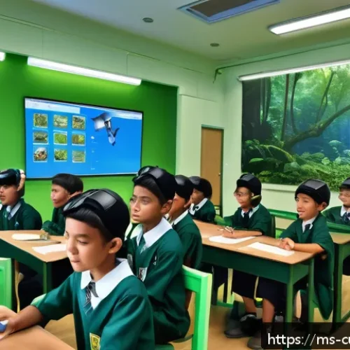 Home 17 숲교육 커리큘럼의 다양한 접근법 - A vibrant classroom scene in a Malaysian school where diverse students wearing casual school uniform...
